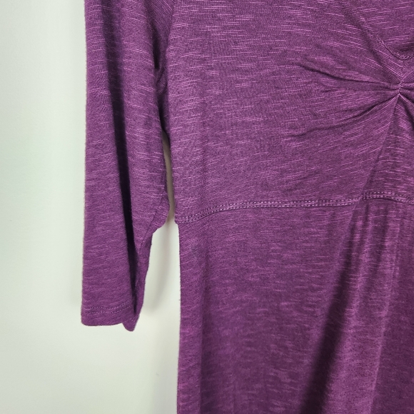 Horny Toad Purple 3/4 Sleeve V Neck Knee Length Dress Sz S - Picture 6 of 8